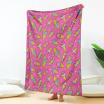 Cute Ice Cream Pattern Print Blanket