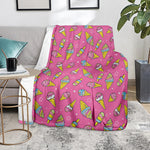 Cute Ice Cream Pattern Print Blanket