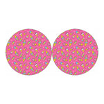 Cute Ice Cream Pattern Print Car Coasters