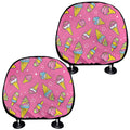 Cute Ice Cream Pattern Print Car Headrest Covers