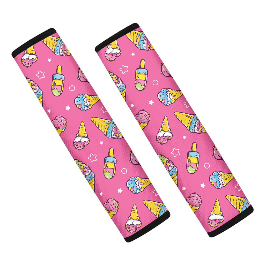 Cute Ice Cream Pattern Print Car Seat Belt Covers