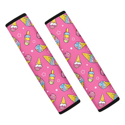 Cute Ice Cream Pattern Print Car Seat Belt Covers