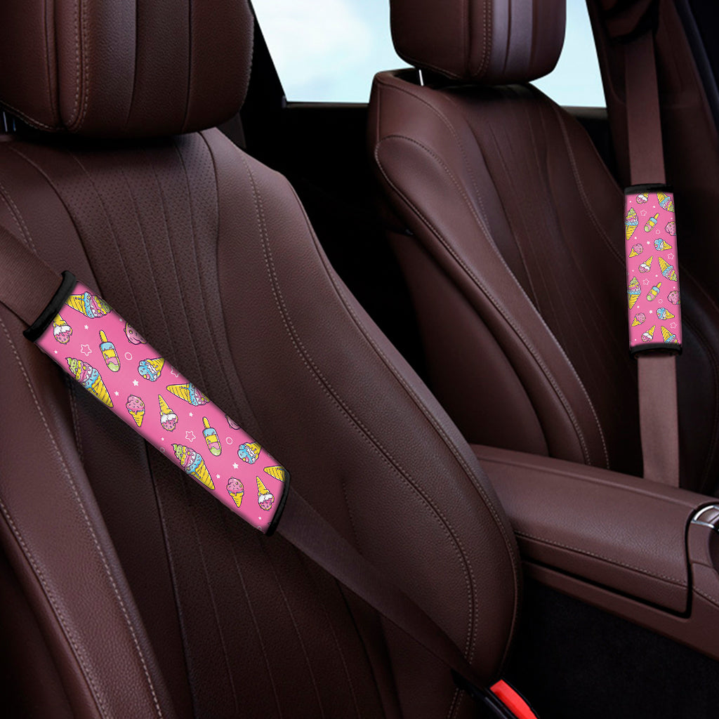 Cute Ice Cream Pattern Print Car Seat Belt Covers