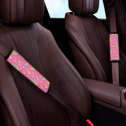 Cute Ice Cream Pattern Print Car Seat Belt Covers