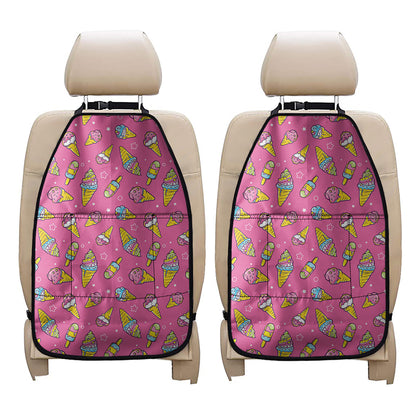 Cute Ice Cream Pattern Print Car Seat Organizers