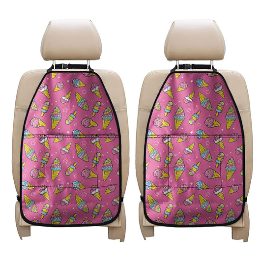 Cute Ice Cream Pattern Print Car Seat Organizers