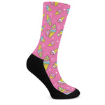 Cute Ice Cream Pattern Print Crew Socks