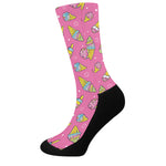 Cute Ice Cream Pattern Print Crew Socks