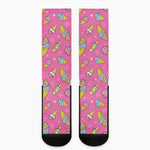 Cute Ice Cream Pattern Print Crew Socks
