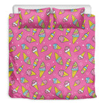 Cute Ice Cream Pattern Print Duvet Cover Bedding Set