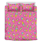 Cute Ice Cream Pattern Print Duvet Cover Bedding Set