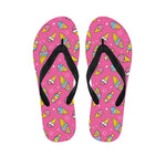 Cute Ice Cream Pattern Print Flip Flops