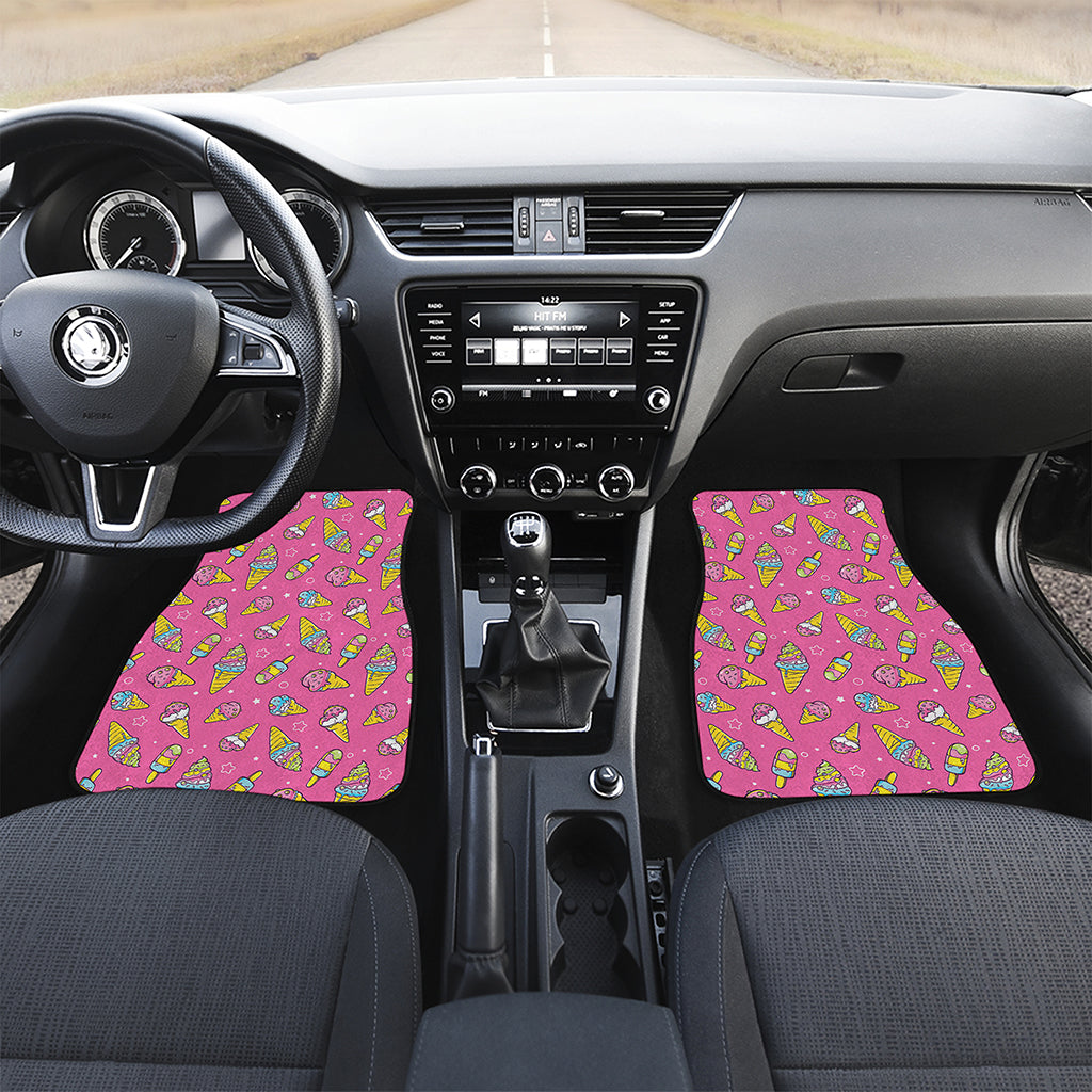 Cute Ice Cream Pattern Print Front and Back Car Floor Mats
