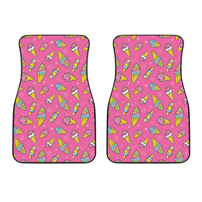 Cute Ice Cream Pattern Print Front Car Floor Mats