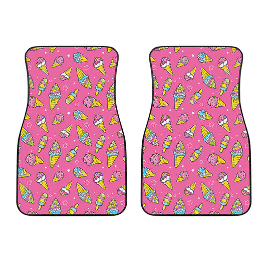 Cute Ice Cream Pattern Print Front Car Floor Mats