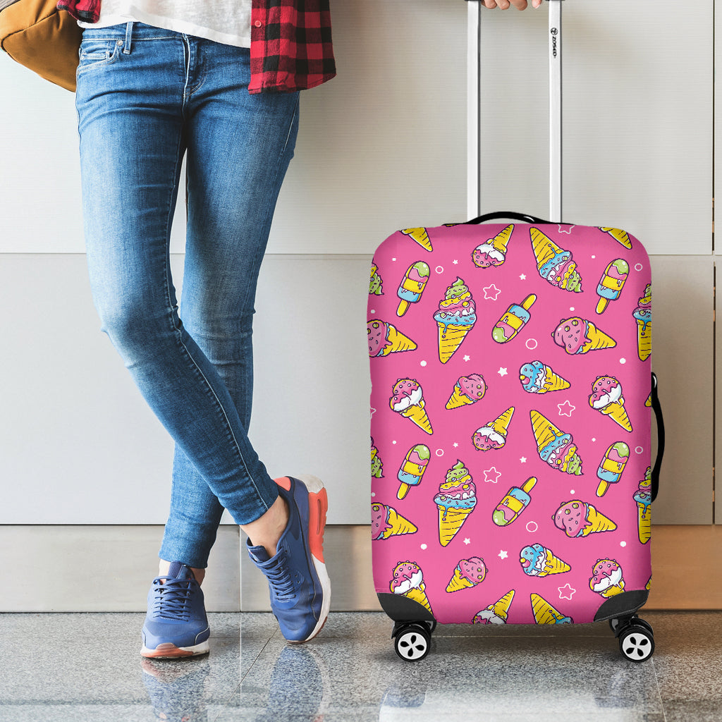 Cute Ice Cream Pattern Print Luggage Cover