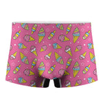 Cute Ice Cream Pattern Print Men's Boxer Briefs