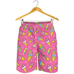 Cute Ice Cream Pattern Print Men's Shorts