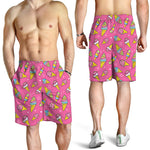 Cute Ice Cream Pattern Print Men's Shorts
