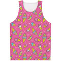 Cute Ice Cream Pattern Print Men's Tank Top
