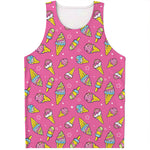 Cute Ice Cream Pattern Print Men's Tank Top