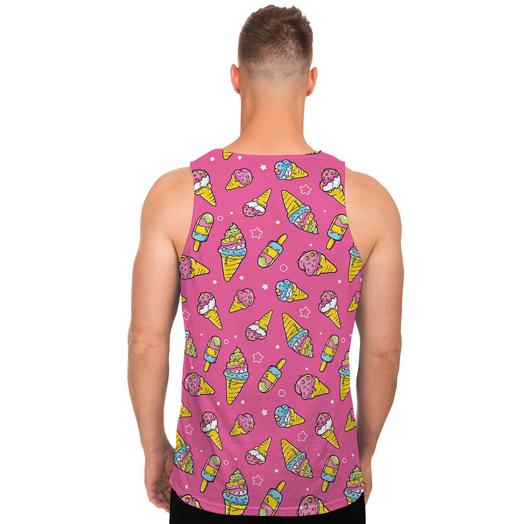 Cute Ice Cream Pattern Print Men's Tank Top