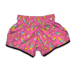 Cute Ice Cream Pattern Print Muay Thai Boxing Shorts