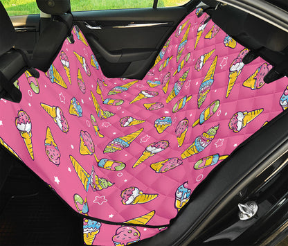 Cute Ice Cream Pattern Print Pet Car Back Seat Cover