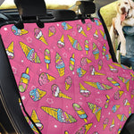 Cute Ice Cream Pattern Print Pet Car Back Seat Cover