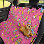 Cute Ice Cream Pattern Print Pet Car Back Seat Cover