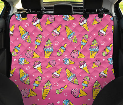 Cute Ice Cream Pattern Print Pet Car Back Seat Cover