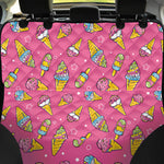 Cute Ice Cream Pattern Print Pet Car Back Seat Cover