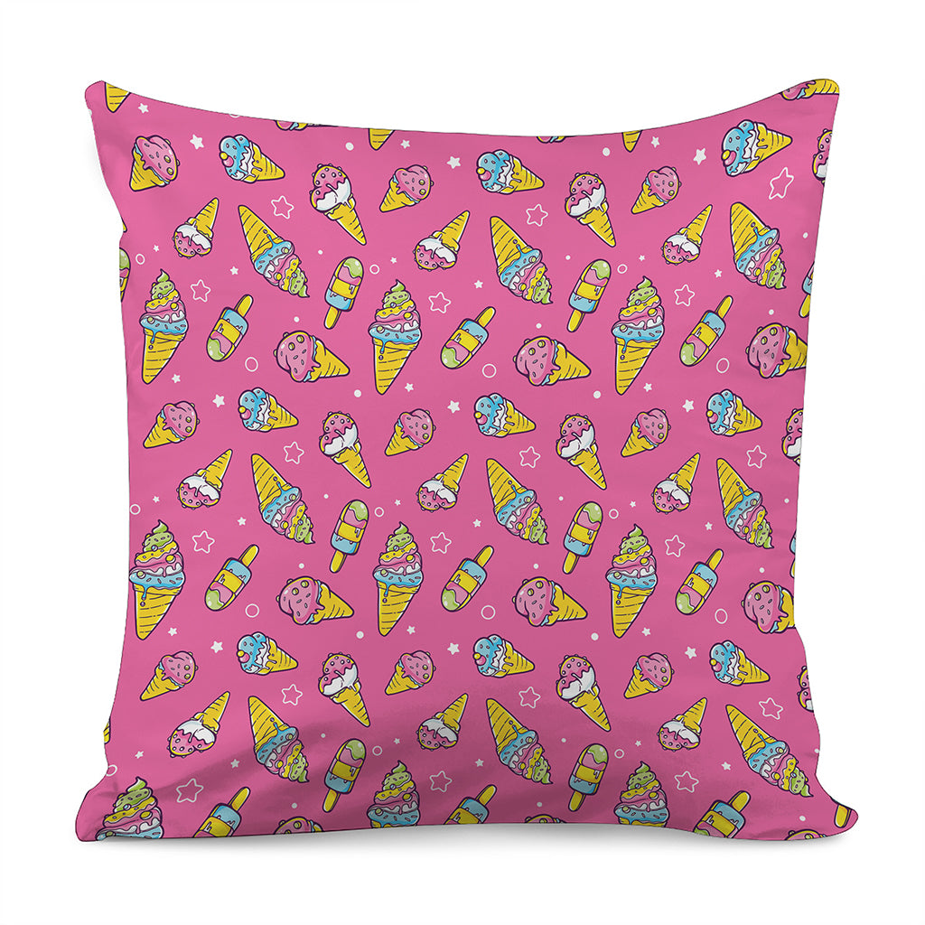Cute Ice Cream Pattern Print Pillow Cover