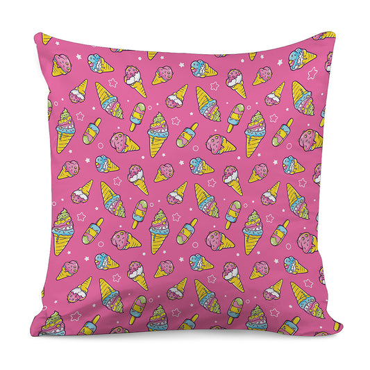 Cute Ice Cream Pattern Print Pillow Cover
