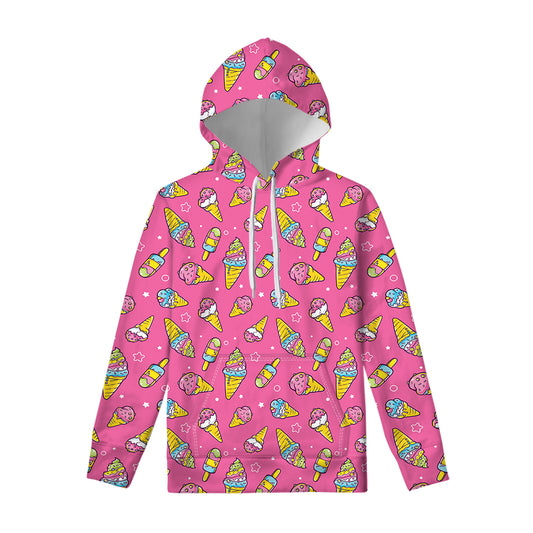Cute Ice Cream Pattern Print Pullover Hoodie