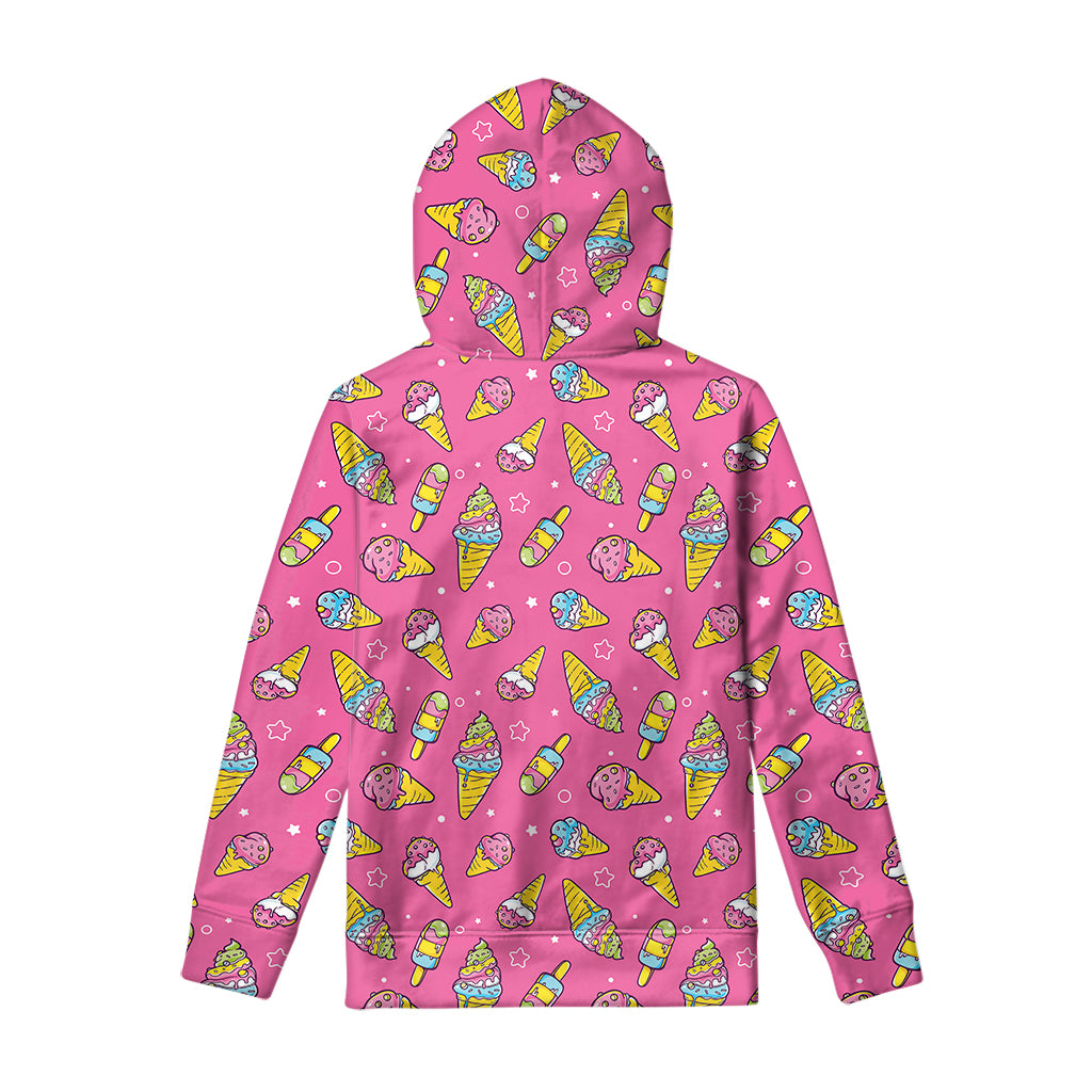 Cute Ice Cream Pattern Print Pullover Hoodie