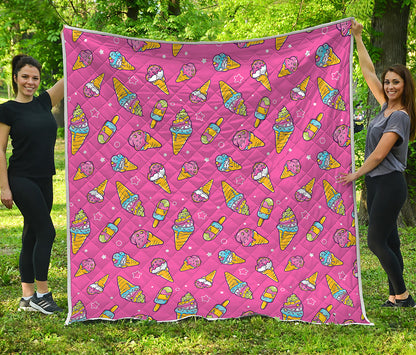 Cute Ice Cream Pattern Print Quilt