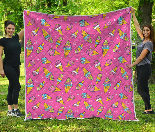 Cute Ice Cream Pattern Print Quilt