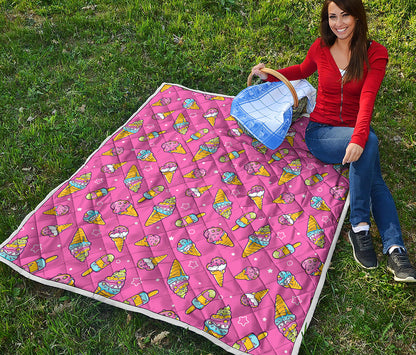 Cute Ice Cream Pattern Print Quilt