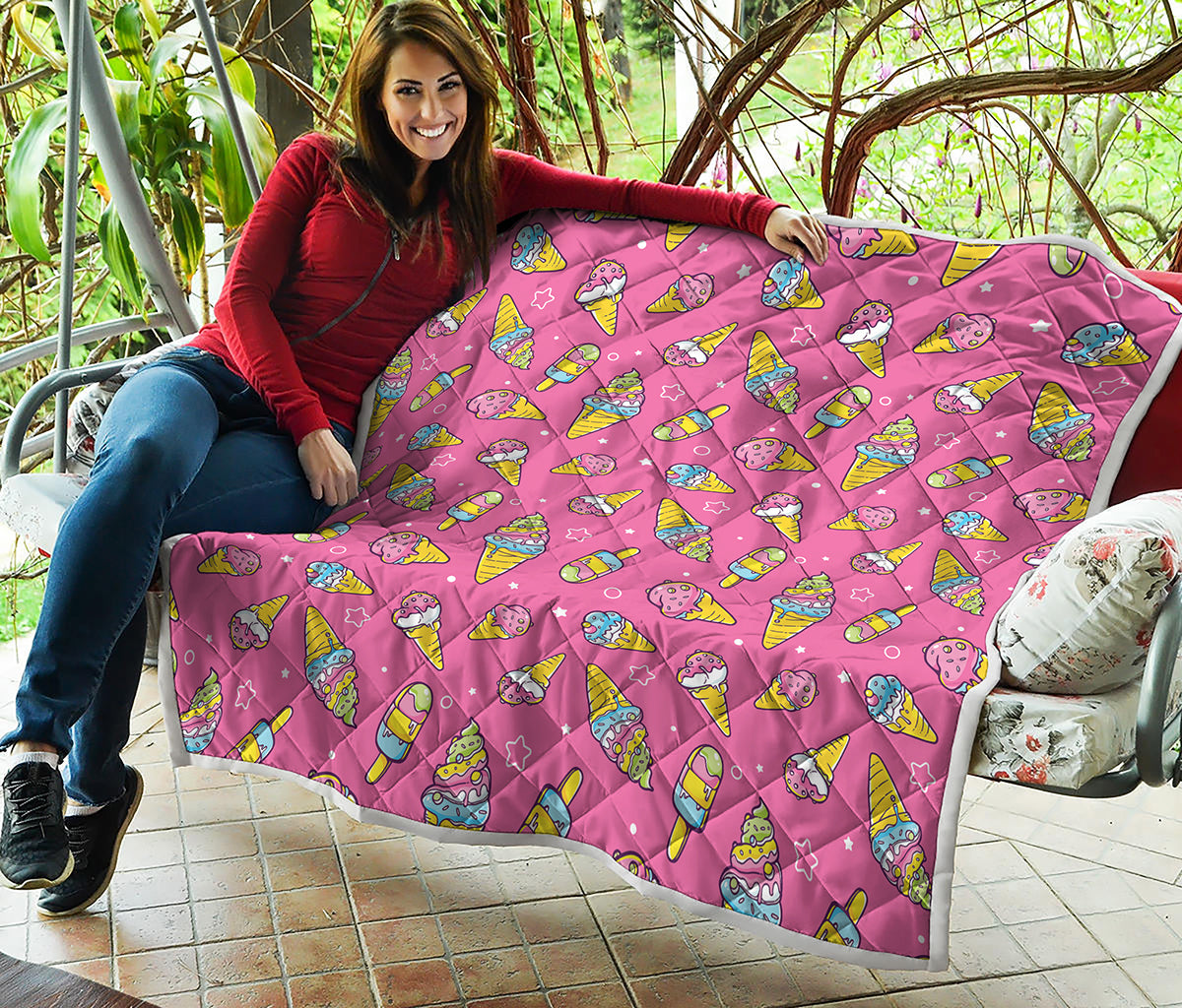 Cute Ice Cream Pattern Print Quilt
