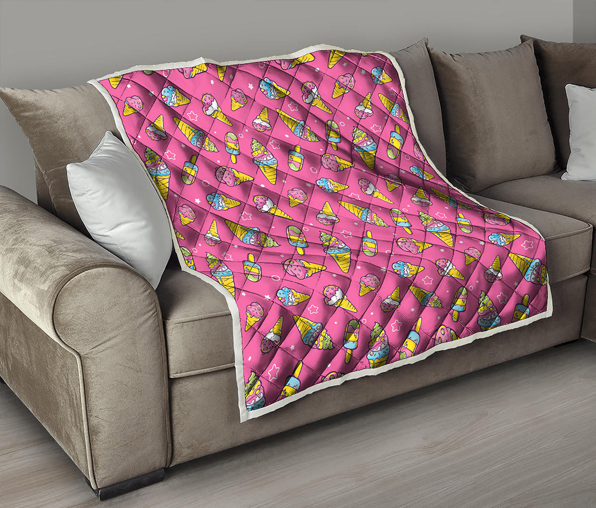 Cute Ice Cream Pattern Print Quilt