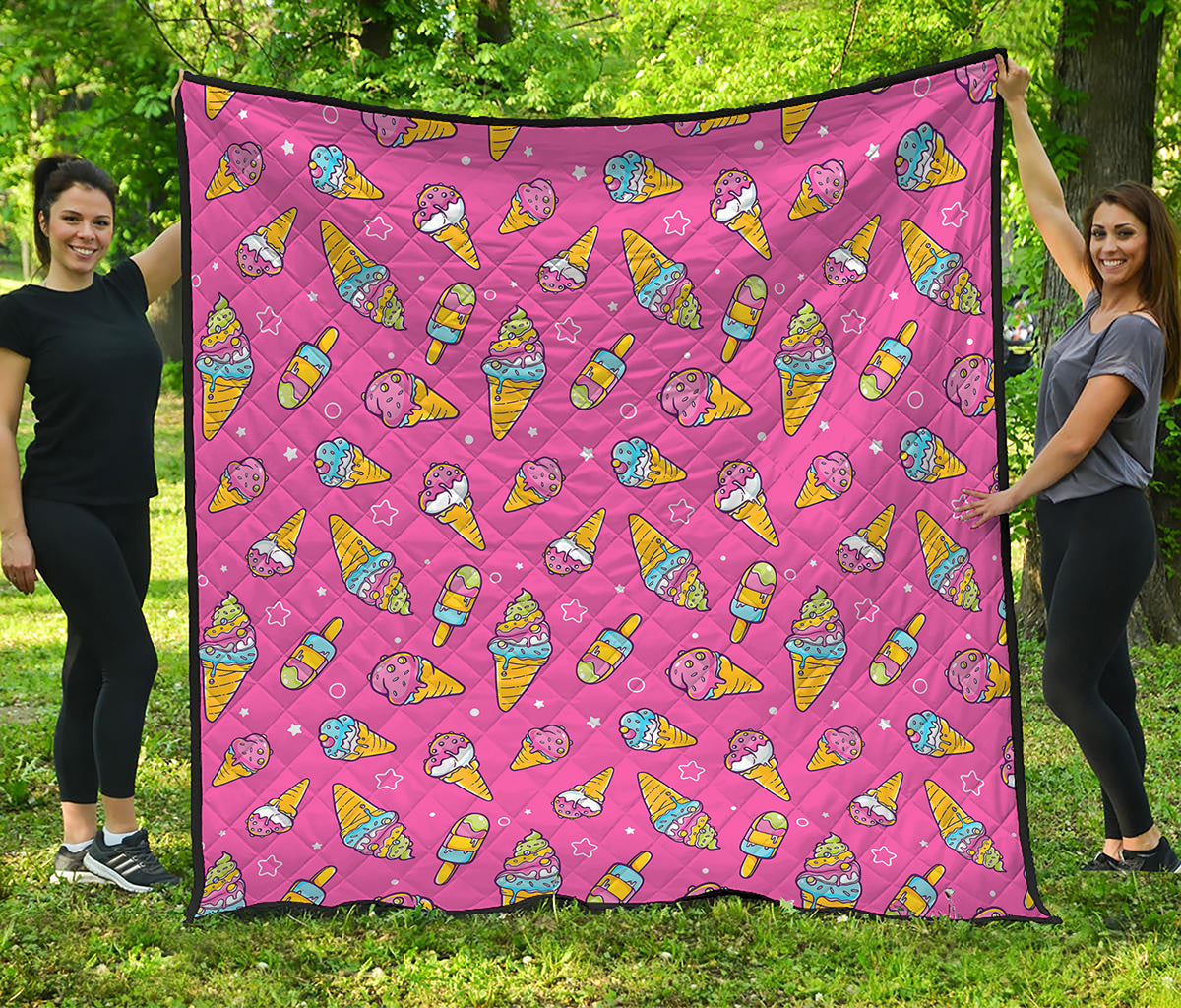 Cute Ice Cream Pattern Print Quilt