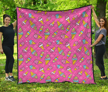 Cute Ice Cream Pattern Print Quilt