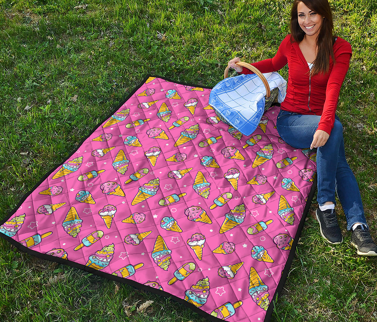 Cute Ice Cream Pattern Print Quilt