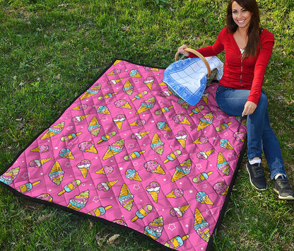 Cute Ice Cream Pattern Print Quilt