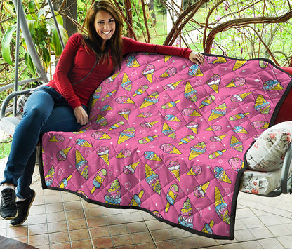 Cute Ice Cream Pattern Print Quilt