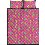 Cute Ice Cream Pattern Print Quilt Bed Set