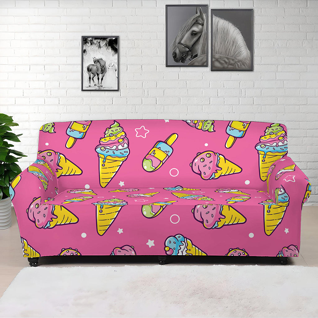 Cute Ice Cream Pattern Print Sofa Cover