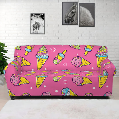 Cute Ice Cream Pattern Print Sofa Cover