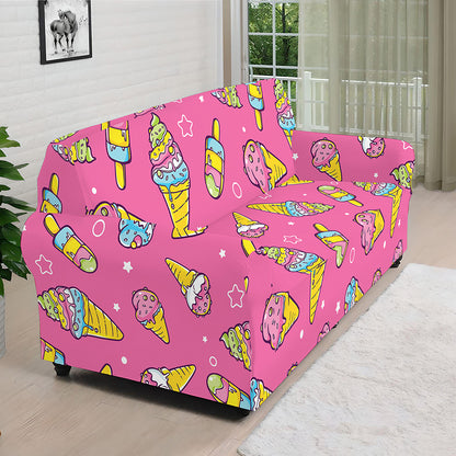 Cute Ice Cream Pattern Print Sofa Cover